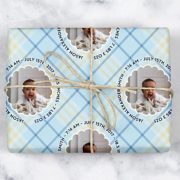 Custom Baby Boy Photo Wrapping Paper