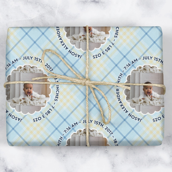 Baby Boy Photo Wrapping Paper Roll - Matte - Wrapped Box