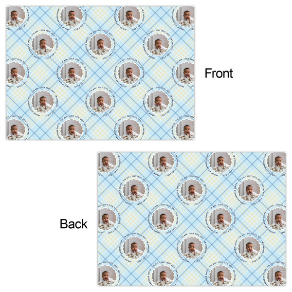 Baby Boy Photo Wrapping Paper Sheet - Double Sided - Front & Back