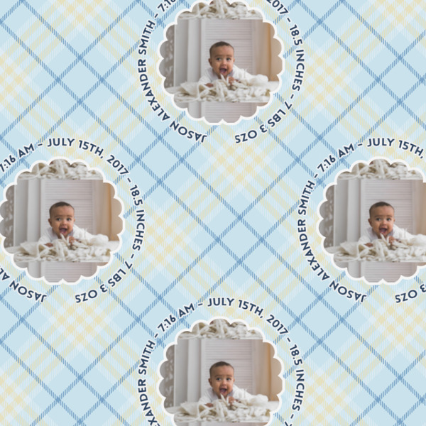 Baby Boy Photo Wrapping Paper Square