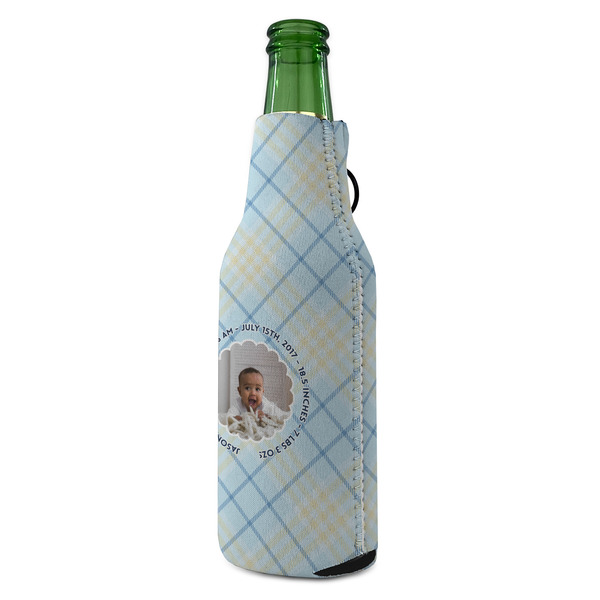 Baby Boy Photo Zipper Bottle Cooler - ANGLE (bottle)
