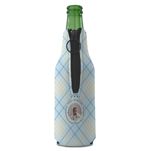 Baby Boy Photo Zipper Bottle Cooler - BACK (bottle)