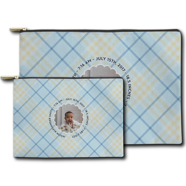 Baby Boy Photo Zippered Pouches - Size Comparison