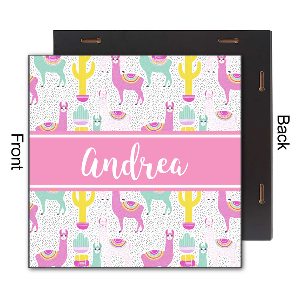 Llamas 12x12 Wood Print - Front & Back View