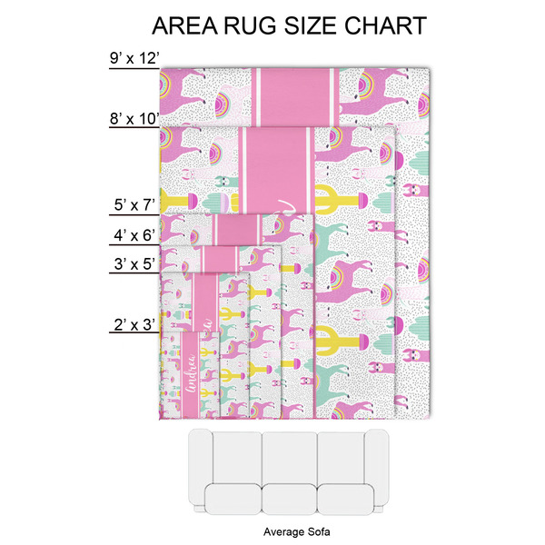 Llamas 2'x3' Indoor Area Rugs - Size Chart