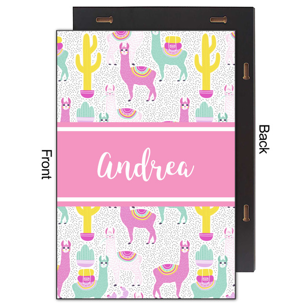 Llamas 20x30 Wood Print - Front & Back View