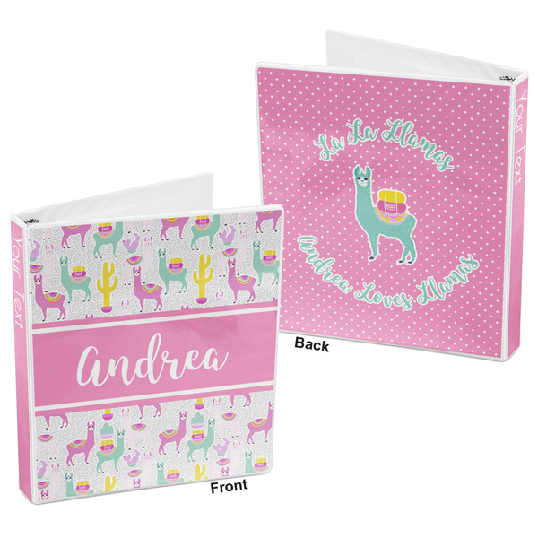Llamas 3-Ring Binder Front and Back