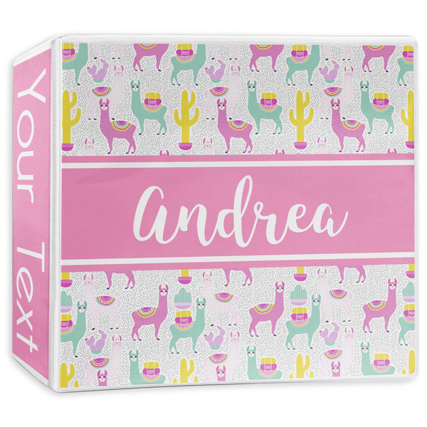 Custom Llamas 3-Ring Binder - 3 inch (Personalized)
