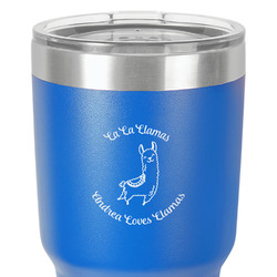 Llamas 30 oz Stainless Steel Tumbler - Royal Blue - Double-Sided (Personalized)