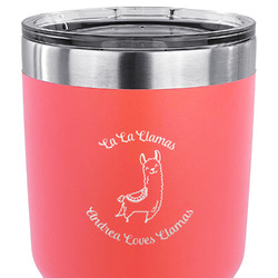 Llamas 30 oz Stainless Steel Tumbler - Coral - Double Sided (Personalized)