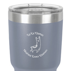 Llamas 30 oz Stainless Steel Tumbler - Grey - Double-Sided (Personalized)