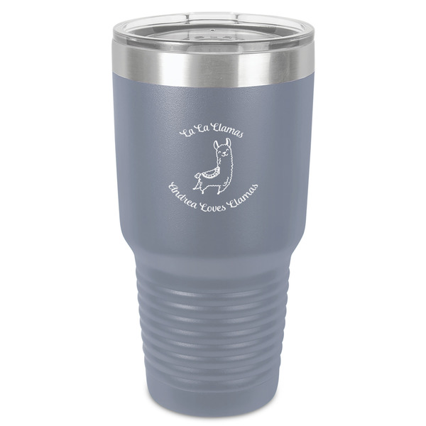 Custom Llamas 30 oz Stainless Steel Tumbler - Grey - Single-Sided (Personalized)