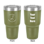 Llamas 30 oz Stainless Steel Tumbler - Olive - Double-Sided (Personalized)