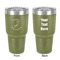 Llamas 30 oz Stainless Steel Ringneck Tumbler - Olive - Double Sided - Front & Back