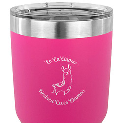 Llamas 30 oz Stainless Steel Tumbler - Pink - Double Sided (Personalized)