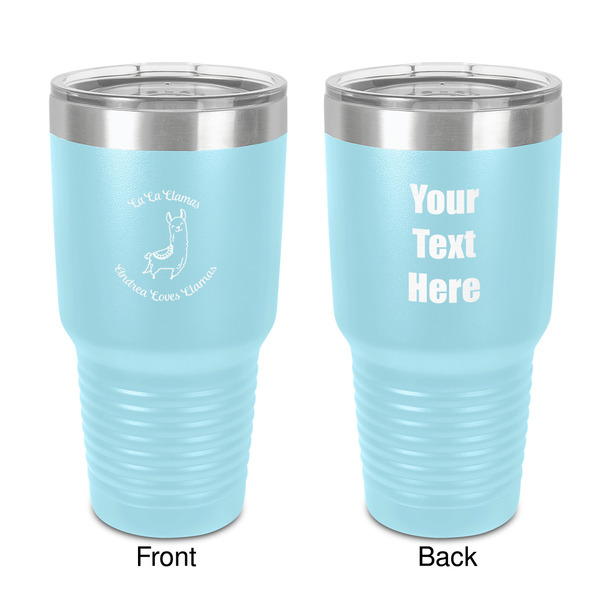 Custom Llamas 30 oz Stainless Steel Tumbler - Teal - Double-Sided (Personalized)