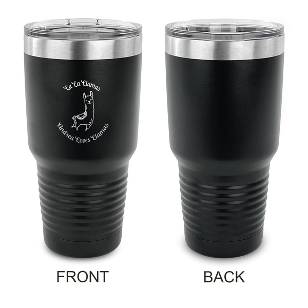 Llamas 30 oz Stainless Steel Ringneck Tumblers - Black - Single Sided - APPROVAL
