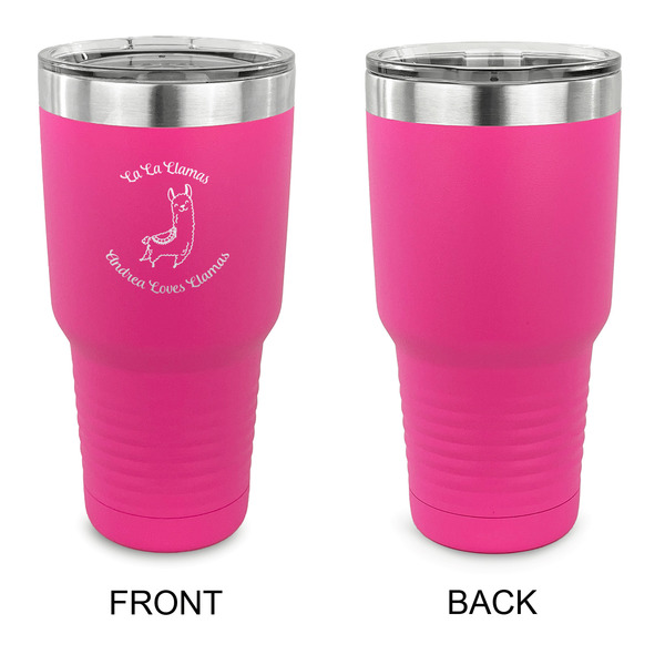 Llamas 30 oz Stainless Steel Ringneck Tumblers - Pink - Single Sided - APPROVAL