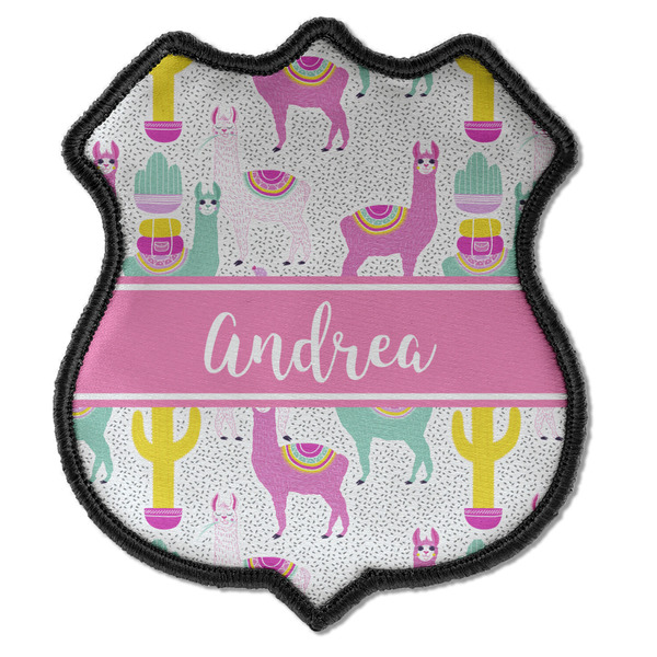Custom Llamas Iron On Shield Patch C w/ Name or Text