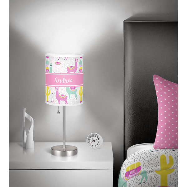 Llamas 7 inch drum lamp shade - in room
