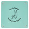 Llamas 9" x 9" Teal Leatherette Snap Up Tray - APPROVAL