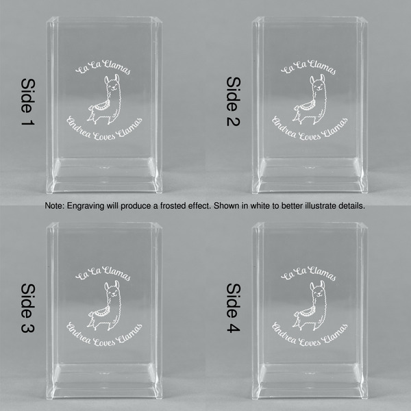 Llamas Acrylic Pen Holder - All Sides