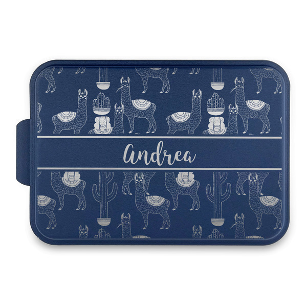 Custom Llamas Aluminum Baking Pan with Navy Lid (Personalized)