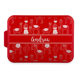Llamas Aluminum Baking Pan with Red Lid (Personalized)