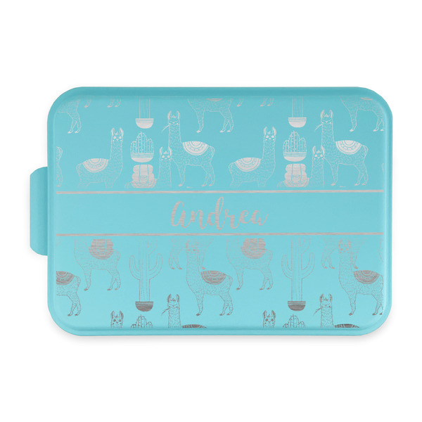 Custom Llamas Aluminum Baking Pan with Teal Lid (Personalized)