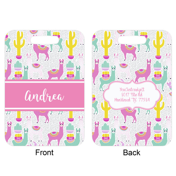 Llamas Aluminum Luggage Tag (Front + Back)