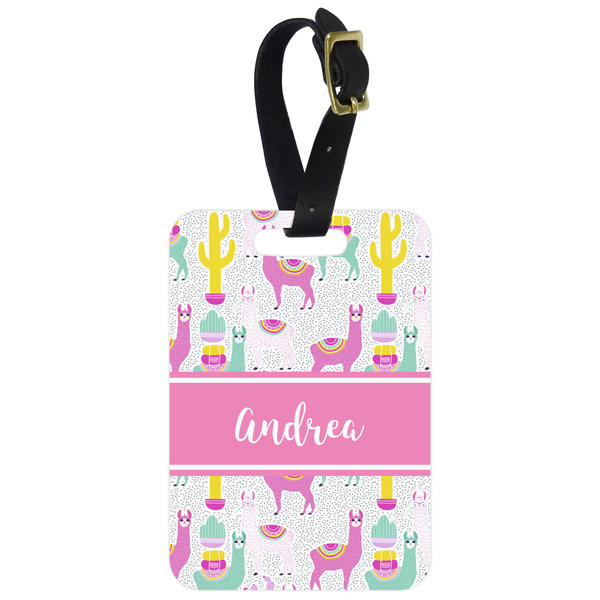 Custom Llamas Metal Luggage Tag w/ Name or Text