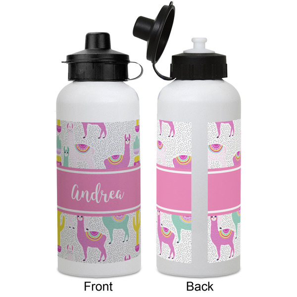 Llamas Aluminum Water Bottle - White APPROVAL