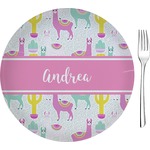 Llamas 8" Glass Appetizer / Dessert Plates - Single or Set (Personalized)