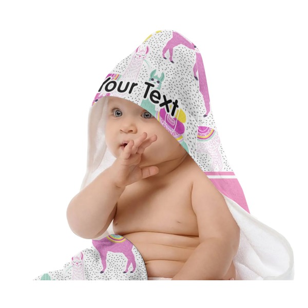 Llamas Baby Hooded Towel on Child