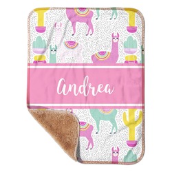Llamas Sherpa Baby Blanket - 30" x 40" w/ Name or Text