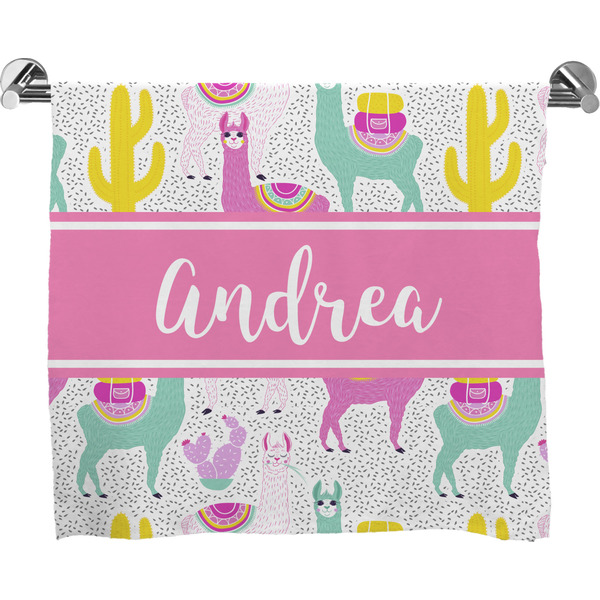 Custom Llamas Bath Towel (Personalized)