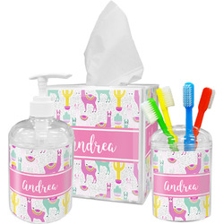 Llamas Acrylic Bathroom Accessories Set w/ Name or Text