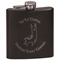 Llamas Black Flask - Engraved Front