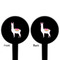 Llamas Black Plastic 4" Food Pick - Round - Double Sided - Front & Back