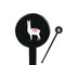 Llamas Black Plastic 7" Stir Stick - Round - Closeup