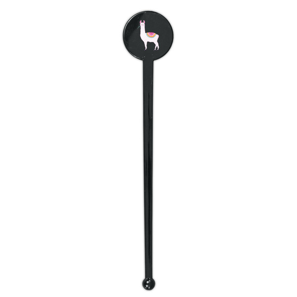 Llamas Black Plastic 7" Stir Stick - Round - Single Stick