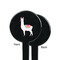 Llamas Black Plastic 7" Stir Stick - Single Sided - Round - Front & Back