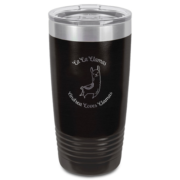 Llamas Black Polar Camel Tumbler - 20oz - Front