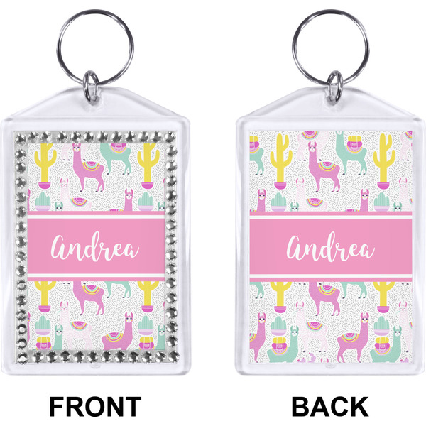 Llamas Bling Keychain (Front + Back)