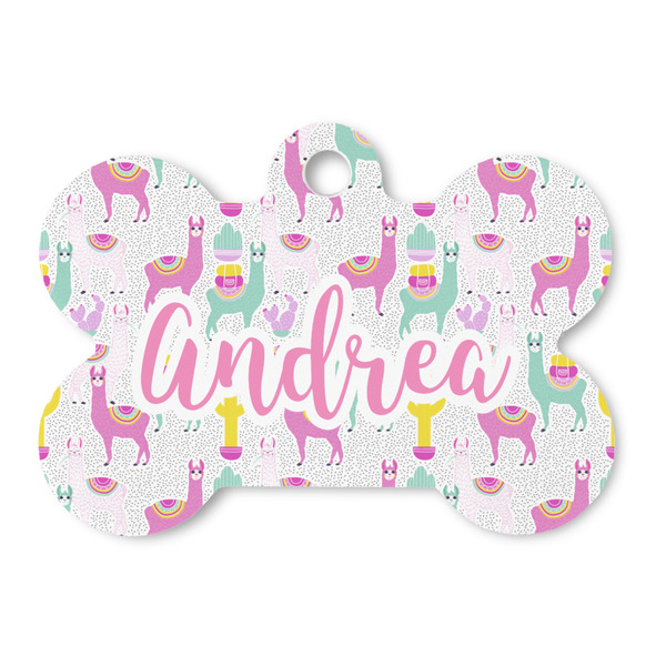 Custom Llamas Bone Shaped Dog ID Tag (Personalized)