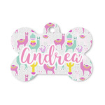 Llamas Bone Shaped Dog ID Tag - Small (Personalized)