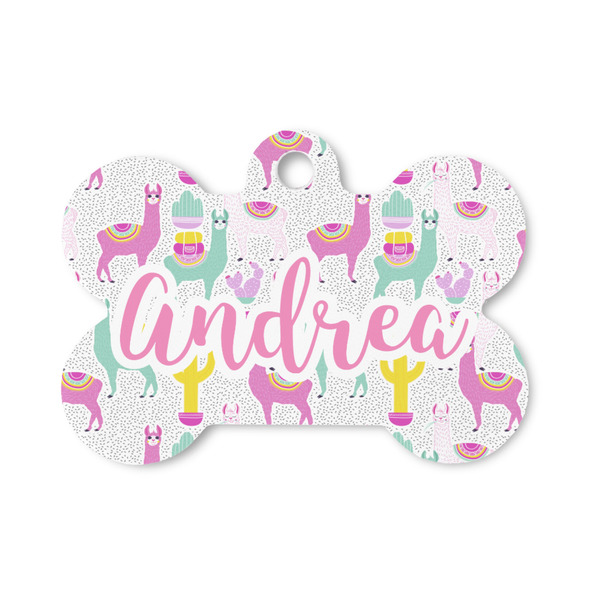 Custom Llamas Bone Shaped Dog ID Tag - Small (Personalized)