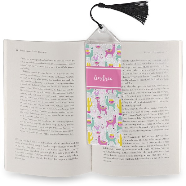 Llamas Bookmark with tassel - In book