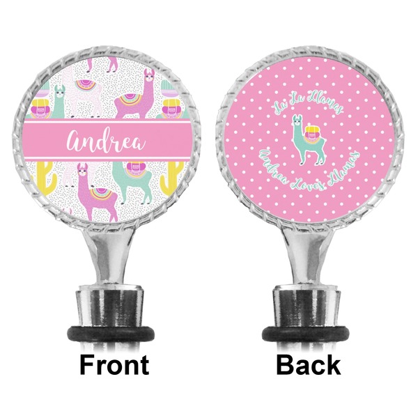 Llamas Bottle Stopper - Front and Back