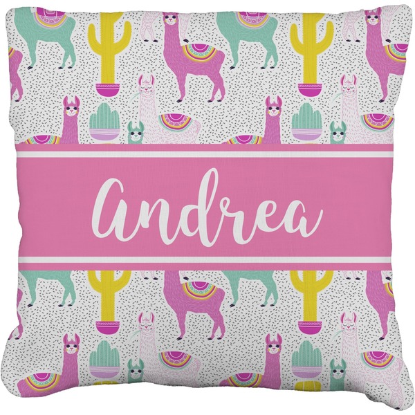 Custom Llamas Faux-Linen Throw Pillow 18" (Personalized)